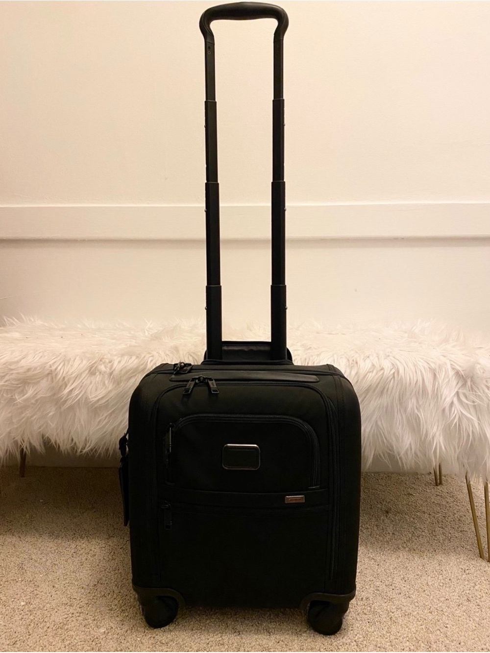 Tumi Black Rolling Business Carry-On with Telescoping Handle